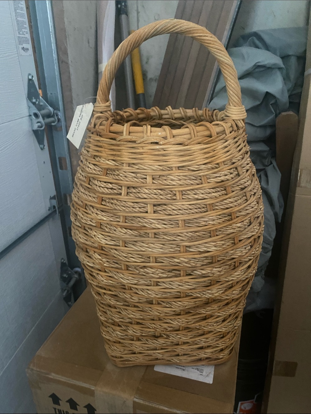 Tall Wicker Basket with handle